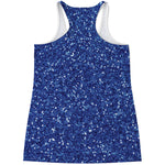 Blue Glitter Artwork Print (NOT Real Glitter) Women's Racerback Tank Top
