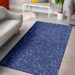 Blue Glitter Texture Print Area Rug