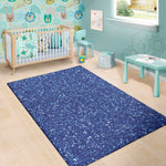 Blue Glitter Texture Print Area Rug