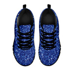 Blue Glitter Texture Print Black Sneakers