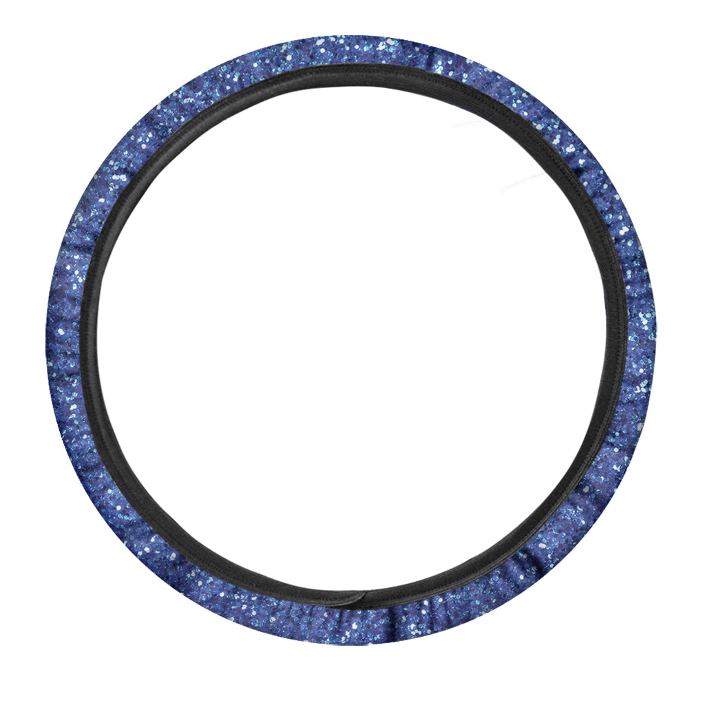 Blue Glitter Texture Print Car Steering Wheel Cover