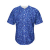 Blue Glitter Texture Print Men's Baseball Jersey