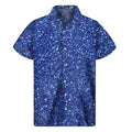 Blue (NOT Real) Glitter Print Men's Short Sleeve Shirt