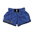Blue (NOT Real) Glitter Print Muay Thai Boxing Shorts
