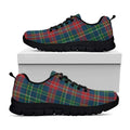 Blue Green And Red Scottish Plaid Print Black Running Shoes