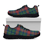 Blue Green And Red Scottish Plaid Print Black Sneakers