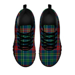 Blue Green And Red Scottish Plaid Print Black Sneakers