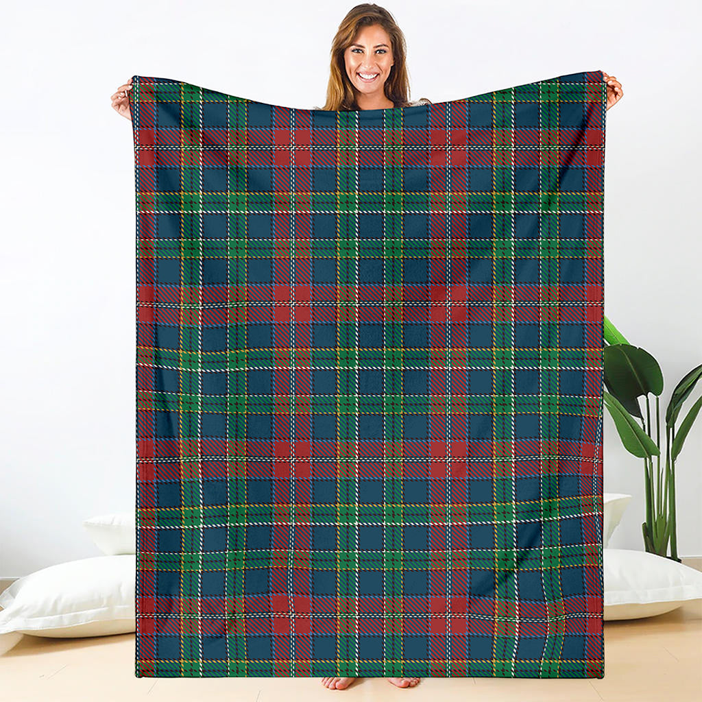 Blue Green And Red Scottish Plaid Print Blanket
