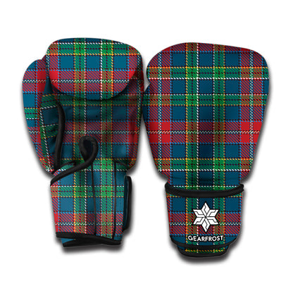 Blue Green And Red Scottish Plaid Print Boxing Gloves