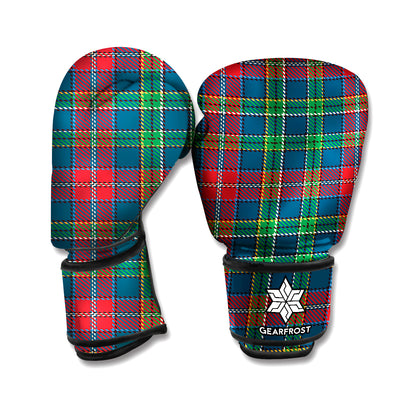 Blue Green And Red Scottish Plaid Print Boxing Gloves