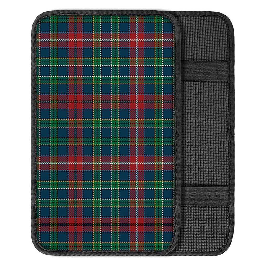 Blue Green And Red Scottish Plaid Print Car Center Console Cover