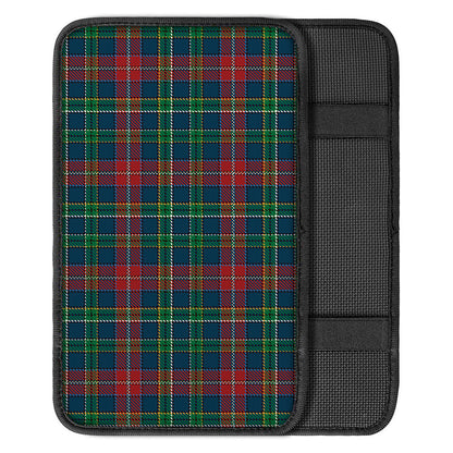 Blue Green And Red Scottish Plaid Print Car Center Console Cover