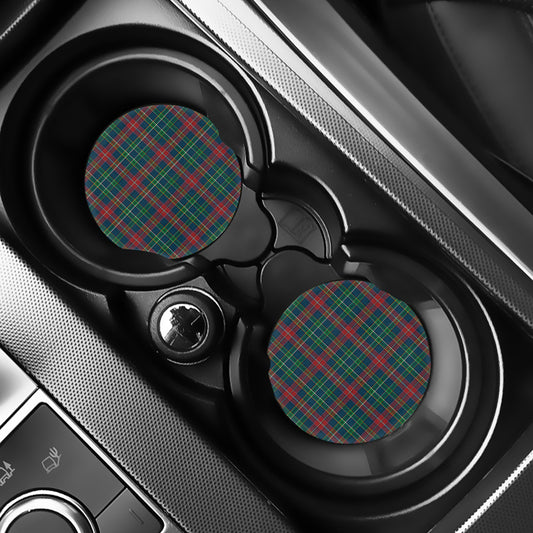 Blue Green And Red Scottish Plaid Print Car Coasters