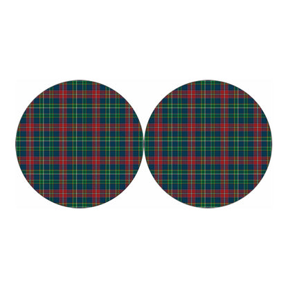 Blue Green And Red Scottish Plaid Print Car Coasters