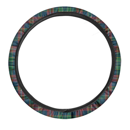 Blue Green And Red Scottish Plaid Print Car Steering Wheel Cover