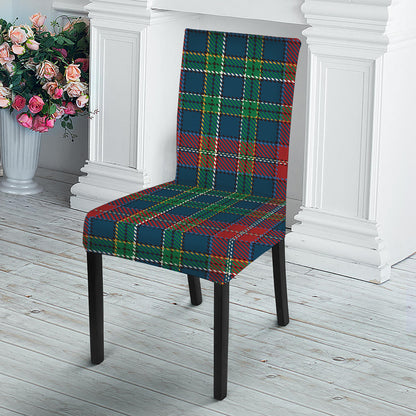 Blue Green And Red Scottish Plaid Print Dining Chair Slipcover