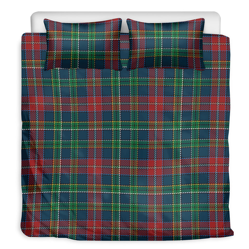 Blue Green And Red Scottish Plaid Print Duvet Cover Bedding Set