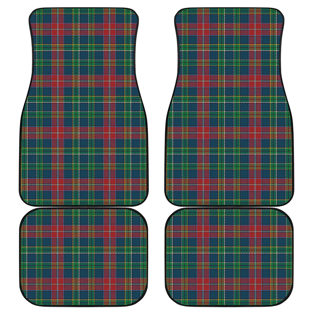 Blue Green And Red Scottish Plaid Print Front and Back Car Floor Mats