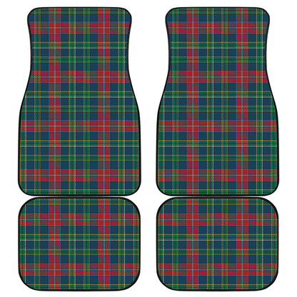 Blue Green And Red Scottish Plaid Print Front and Back Car Floor Mats