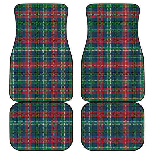 Blue Green And Red Scottish Plaid Print Front and Back Car Floor Mats