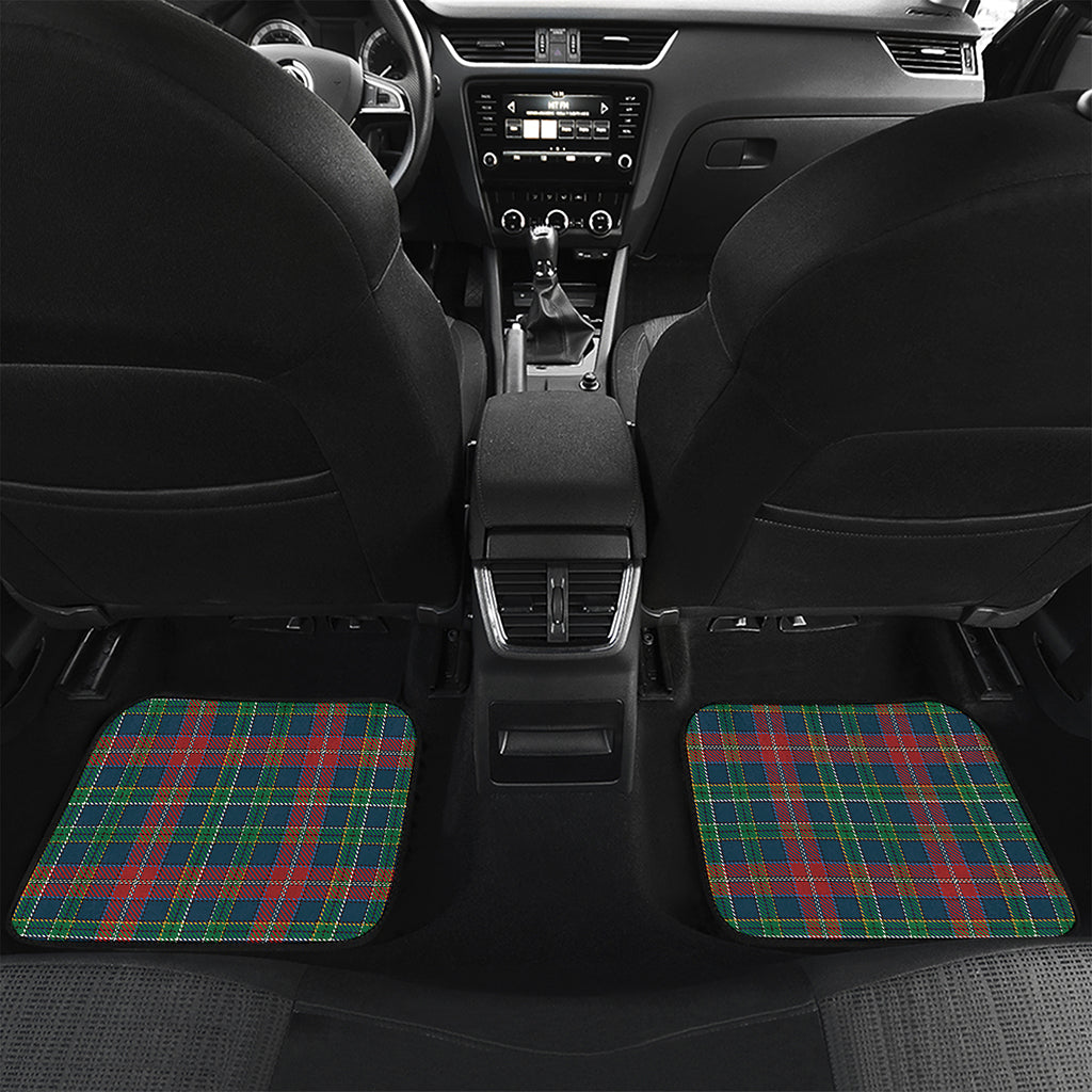 Blue Green And Red Scottish Plaid Print Front and Back Car Floor Mats