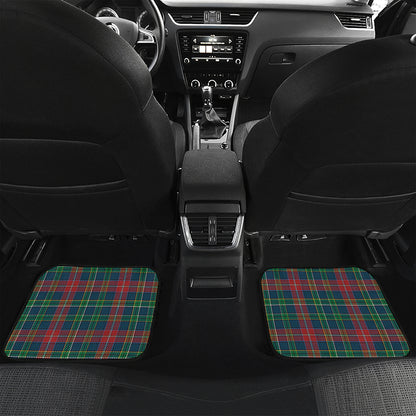 Blue Green And Red Scottish Plaid Print Front and Back Car Floor Mats