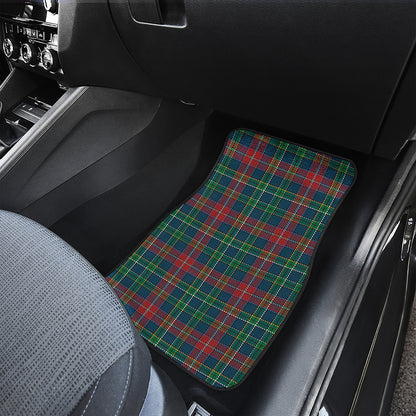 Blue Green And Red Scottish Plaid Print Front and Back Car Floor Mats