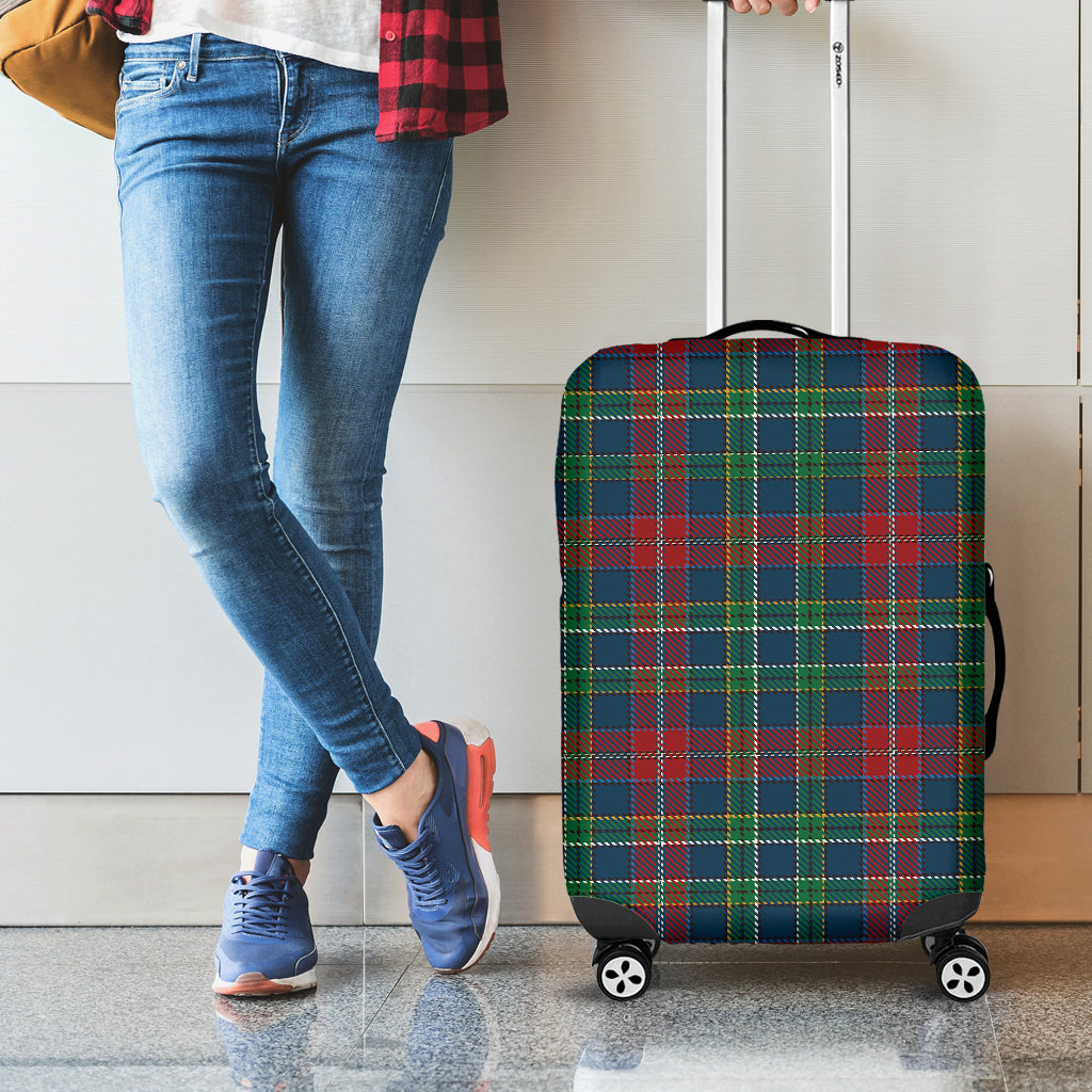 Blue Green And Red Scottish Plaid Print Luggage Cover