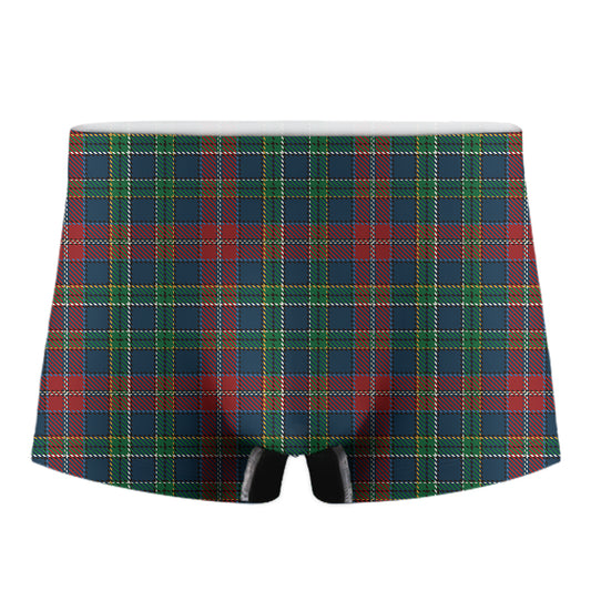 Blue Green And Red Scottish Plaid Print Men's Boxer Briefs