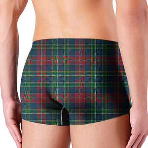 Blue Green And Red Scottish Plaid Print Men's Boxer Briefs
