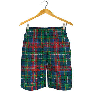 Blue Green And Red Scottish Plaid Print Men's Shorts