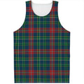 Blue Green And Red Scottish Plaid Print Men's Tank Top