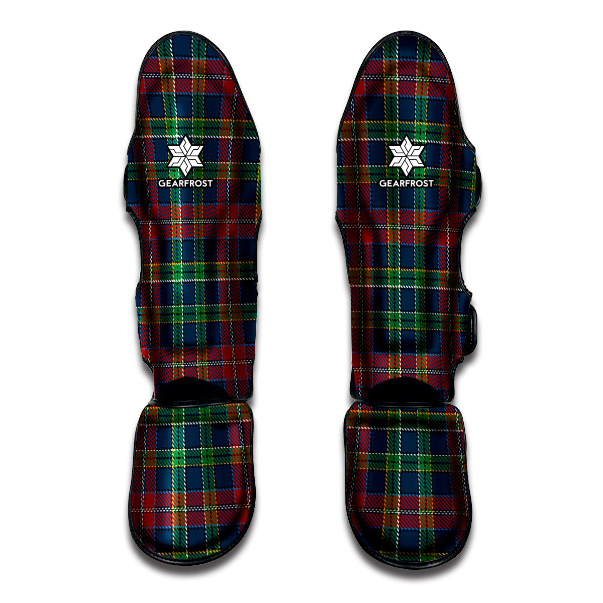 Blue Green And Red Scottish Plaid Print Muay Thai Shin Guard