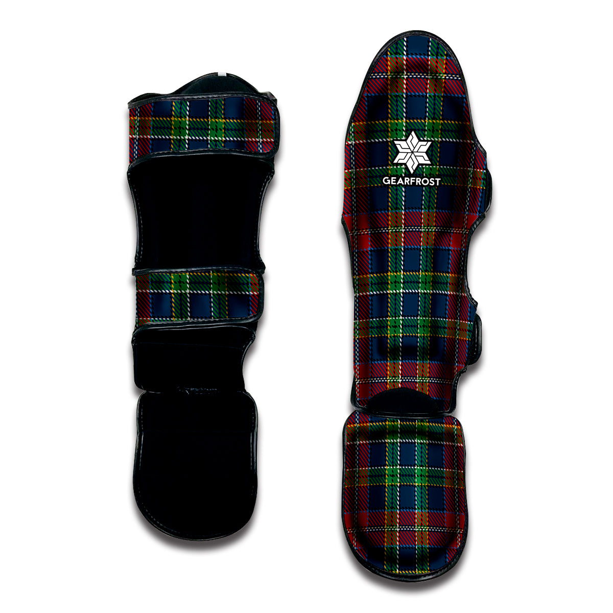 Blue Green And Red Scottish Plaid Print Muay Thai Shin Guard