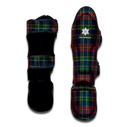 Blue Green And Red Scottish Plaid Print Muay Thai Shin Guard