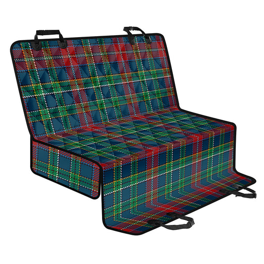 Blue Green And Red Scottish Plaid Print Pet Car Back Seat Cover