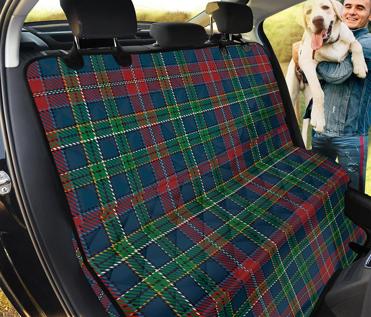 Blue Green And Red Scottish Plaid Print Pet Car Back Seat Cover