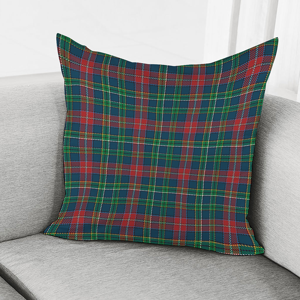 Blue Green And Red Scottish Plaid Print Pillow Cover