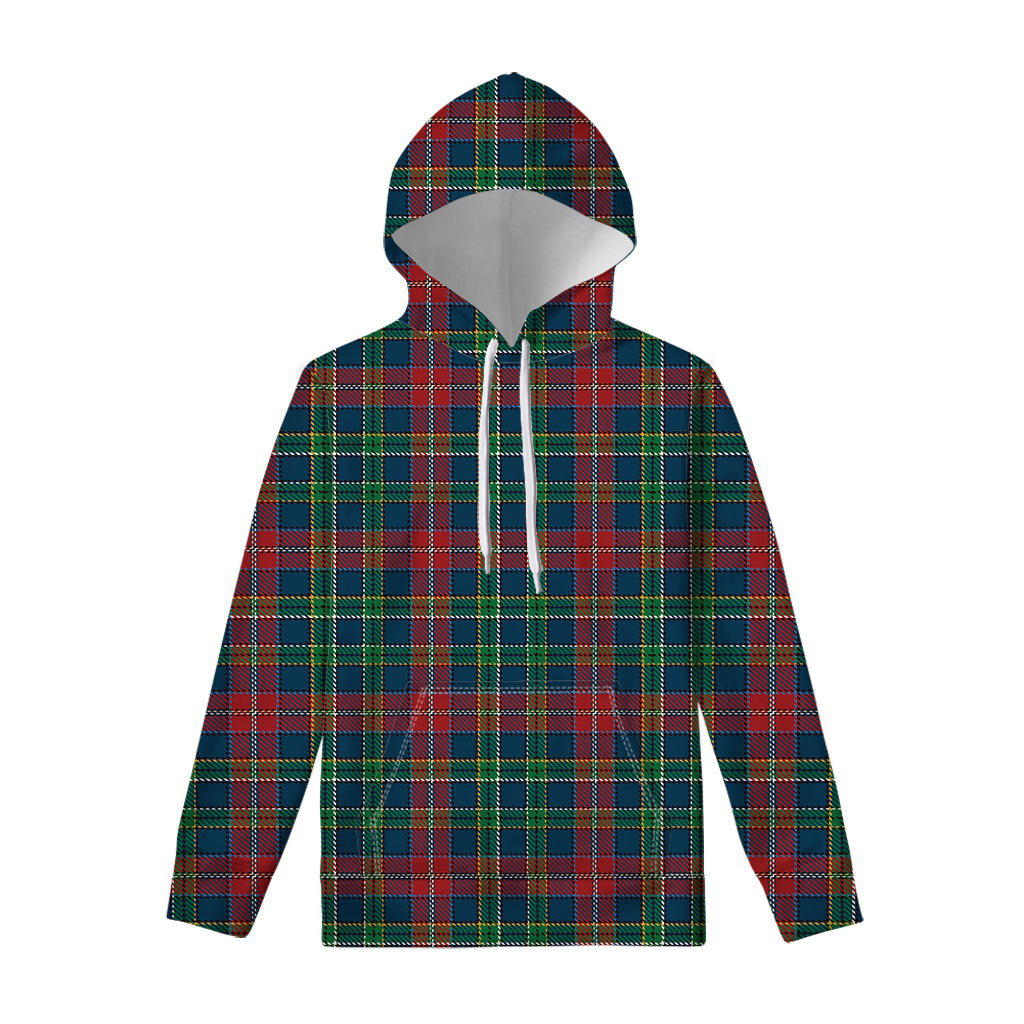 Blue Green And Red Scottish Plaid Print Pullover Hoodie