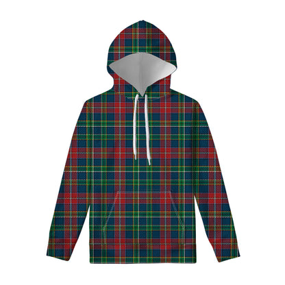 Blue Green And Red Scottish Plaid Print Pullover Hoodie