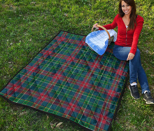 Blue Green And Red Scottish Plaid Print Quilt