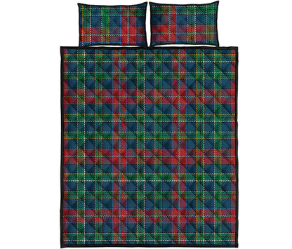 Blue Green And Red Scottish Plaid Print Quilt Bed Set