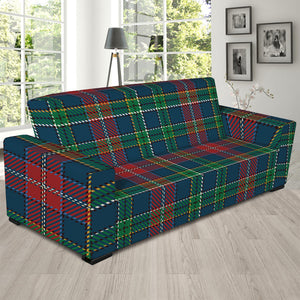 Blue Green And Red Scottish Plaid Print Sofa Slipcover