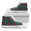 Blue Green And Red Scottish Plaid Print White High Top Shoes
