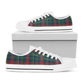 Blue Green And Red Scottish Plaid Print White Low Top Sneakers