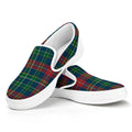 Blue Green And Red Scottish Plaid Print White Slip On Sneakers