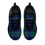 Blue Green And Red Tartan Pattern Print Black Sneakers