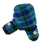 Blue Green And Red Tartan Pattern Print Boxing Gloves