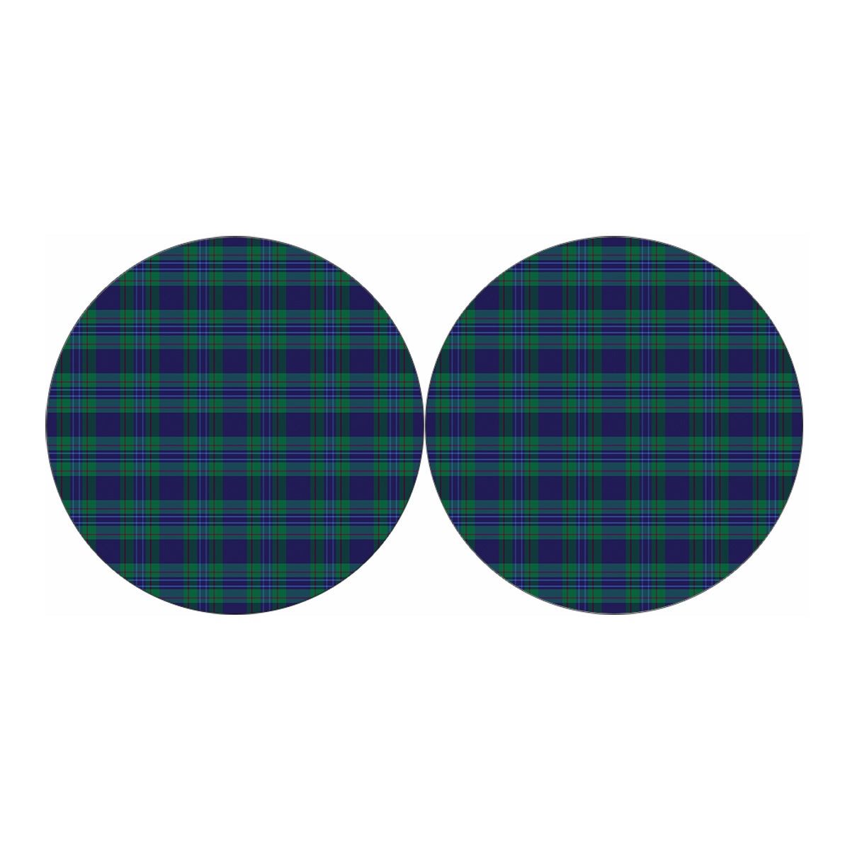 Blue Green And Red Tartan Pattern Print Car Coasters