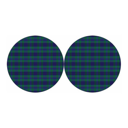 Blue Green And Red Tartan Pattern Print Car Coasters